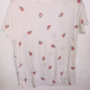 Pink, Rose Pattern T-Shirt